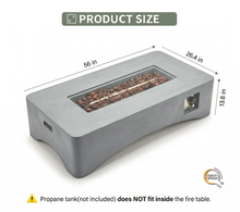 Load image into Gallery viewer, 56' Propane Fire Pit Table - Rectangular Outdoor Gas Fire Pit