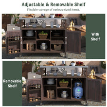 Load image into Gallery viewer, K&amp;K Outdoor Kitchen Island, Rolling Bar Cart &amp; Storage Cabinet