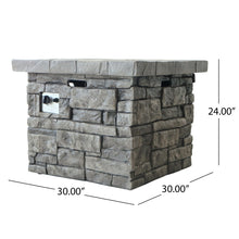 Load image into Gallery viewer, Outdoor Square Propane Fire Pit 40,000 BTU - Gray