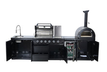 Load image into Gallery viewer, Black 125-Inch Double Stainless Steel Gas Outdoor Kitchen Grill
