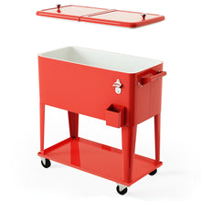 Load image into Gallery viewer, 80 Quart Outdoor Patio Rolling Steel Construction Cooler