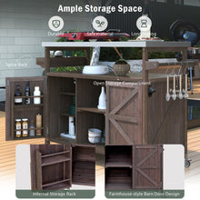 Load image into Gallery viewer, K&amp;K Outdoor Kitchen Island, Rolling Bar Cart &amp; Storage Cabinet