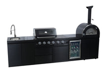 Load image into Gallery viewer, Black 125-Inch Double Stainless Steel Gas Outdoor Kitchen Grill