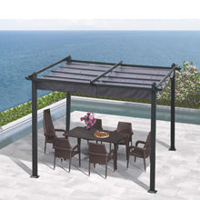 Load image into Gallery viewer, 10x10 Ft Outdoor Patio Retractable Pergola With Canopy Sunshelter Pergola for Gardens,Terraces,Backyard,Gray