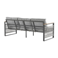 Load image into Gallery viewer, 4-Pieces Outdoor Metal Patio Furniture Set with Cushions