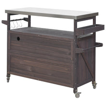 Load image into Gallery viewer, K&amp;K Outdoor Kitchen Island, Rolling Bar Cart &amp; Storage Cabinet