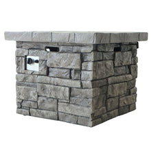 Load image into Gallery viewer, Outdoor Square Propane Fire Pit 40,000 BTU - Gray