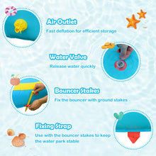 Load image into Gallery viewer, Inflatable Water Park Bounce House with Double Slide and Climbing Wall with 735W Blower