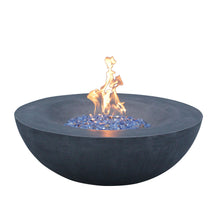 Load image into Gallery viewer, 42 Inch Outdoor Concrete Propane gas Fire Pit bowl in Dark Gray color