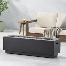 Load image into Gallery viewer, RECTANGULAT IRON FIRE PIT-50 000BTU WITH TANK HOLDER