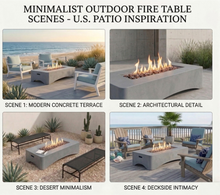Load image into Gallery viewer, 56' Propane Fire Pit Table - Rectangular Outdoor Gas Fire Pit