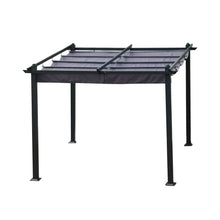 Load image into Gallery viewer, 10x10 Ft Outdoor Patio Retractable Pergola With Canopy Sunshelter Pergola for Gardens,Terraces,Backyard,Gray