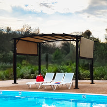 Load image into Gallery viewer, 12 x 9 Ft Outdoor Pergola Patio Gazebo,Retractable Shade Canopy,Steel Frame Grape Gazebo,Sunshelter Pergola for Gardens