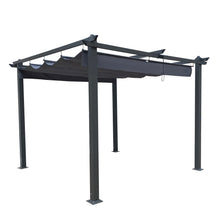 Load image into Gallery viewer, 10x10 Ft Outdoor Patio Retractable Pergola With Canopy Sunshelter Pergola for Gardens,Terraces,Backyard,Gray