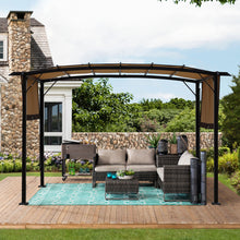 Load image into Gallery viewer, 12 x 9 Ft Outdoor Pergola Patio Gazebo,Retractable Shade Canopy,Steel Frame Grape Gazebo,Sunshelter Pergola for Gardens