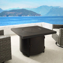 Load image into Gallery viewer, Clayton 40" Round Hammered Aluminum Convertible Gas Fire Pit Table