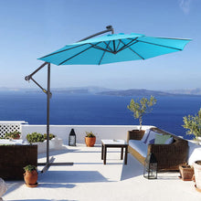 Load image into Gallery viewer, 10 FT Solar LED Patio Outdoor Umbrella Hanging Cantilever Umbrella Offset Umbrella Easy Open Adustment with 32 LED Lights