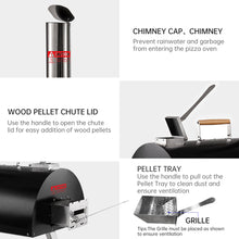 Load image into Gallery viewer, Black Pizza Oven Outdoor 12" Automatic Rotatable Pizza Ovens Portable Stainless Steel Wood Fired Pizza Oven Pizza Maker