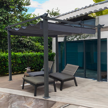 Load image into Gallery viewer, 10x10 Ft Outdoor Patio Retractable Pergola With Canopy Sunshelter Pergola for Gardens,Terraces,Backyard,Gray