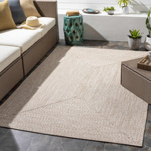 Load image into Gallery viewer, Cream Braided Faux Jute Outdoor Rug