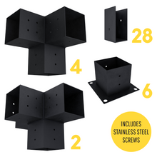 Load image into Gallery viewer, DIY Pergola Bracket Kit for a Freestanding Pergola With Slatted Roof - Any Size Up to 24' x 12'