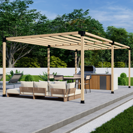 DIY Pergola Bracket Kit for a Freestanding Pergola With Slatted Roof - Any Size Up to 24' x 12'