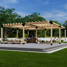 Load image into Gallery viewer, DIY Pergola Bracket Kit for a Freestanding Pergola With Roof Rafters - Any Size Up to 24' x 24'