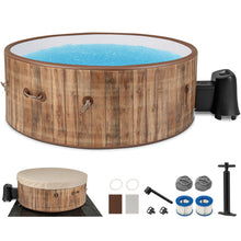 Load image into Gallery viewer, 72 Inches Inflatable Hot Tub SPA with 120 Air Jets Electric Heater Pump for 4-6 Person-Coffee