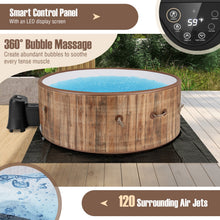 Load image into Gallery viewer, 72 Inches Inflatable Hot Tub SPA with 120 Air Jets Electric Heater Pump for 4-6 Person-Coffee