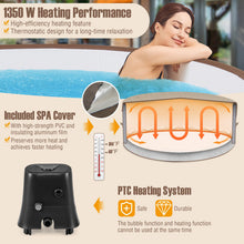 Load image into Gallery viewer, 72 Inches Inflatable Hot Tub SPA with 120 Air Jets Electric Heater Pump for 4-6 Person-Coffee