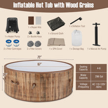 Load image into Gallery viewer, 72 Inches Inflatable Hot Tub SPA with 120 Air Jets Electric Heater Pump for 4-6 Person-Coffee
