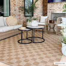 Load image into Gallery viewer, Kuval Checkered Brown Outdoor Rug