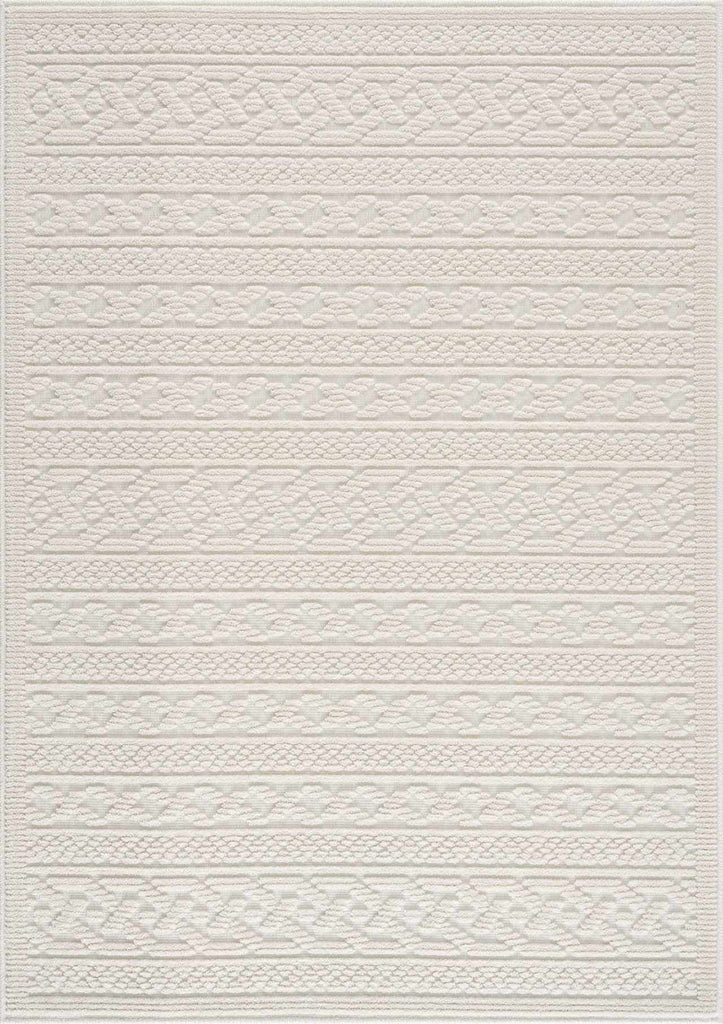 Fadey White 3D Washable Rug