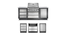 Patio Outdoor Kitchen Gas Grill - Patio Elegance OASIS™ 100 with Built-in 500 Series 32