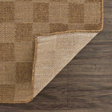 Load image into Gallery viewer, Kuval Checkered Brown Outdoor Rug