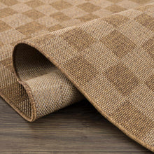 Load image into Gallery viewer, Kuval Checkered Brown Outdoor Rug