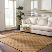 Load image into Gallery viewer, Kuval Checkered Brown Outdoor Rug