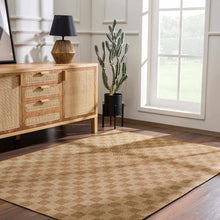 Load image into Gallery viewer, Kuval Checkered Brown Outdoor Rug