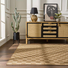Load image into Gallery viewer, Kuval Checkered Brown Outdoor Rug