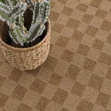 Load image into Gallery viewer, Kuval Checkered Brown Outdoor Rug