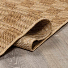 Load image into Gallery viewer, Kuval Checkered Brown Outdoor Rug