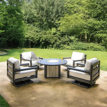 Load image into Gallery viewer, Palm Beach Poly Lumber Fire Pit Table Set Club Chairs