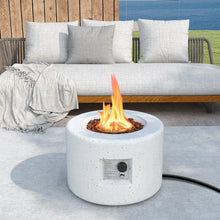 Load image into Gallery viewer, Round Terrazzo Propane Gas Fire Pit with Hideaway Tank Holder and Lava Rocks