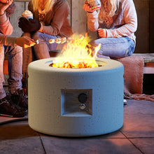 Load image into Gallery viewer, Round Terrazzo Propane Gas Fire Pit with Hideaway Tank Holder and Lava Rocks