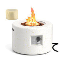 Load image into Gallery viewer, Round Terrazzo Propane Gas Fire Pit with Hideaway Tank Holder and Lava Rocks