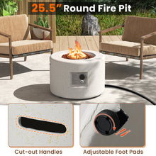 Load image into Gallery viewer, Round Terrazzo Propane Gas Fire Pit with Hideaway Tank Holder and Lava Rocks