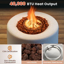 Load image into Gallery viewer, Round Terrazzo Propane Gas Fire Pit with Hideaway Tank Holder and Lava Rocks