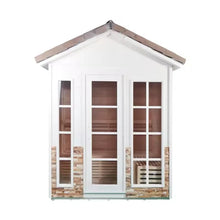 Load image into Gallery viewer, Panoramic Outdoor Sauna Room — Round Cedar Barrel Sauna with Glass Front