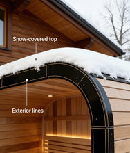 Load image into Gallery viewer, Panoramic Outdoor Sauna Room — Round Cedar Barrel Sauna with Glass Front