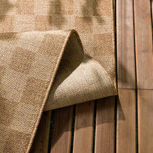 Load image into Gallery viewer, Kuval Checkered Brown Outdoor Rug